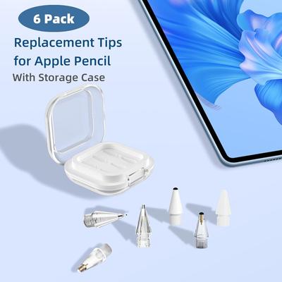 New Upgrade Transparent Nib for Apple Pencil Nib 1, 2, 3 Pro Capacitor Pen Needle Tip for Pencil Metal Modification Replace Sile