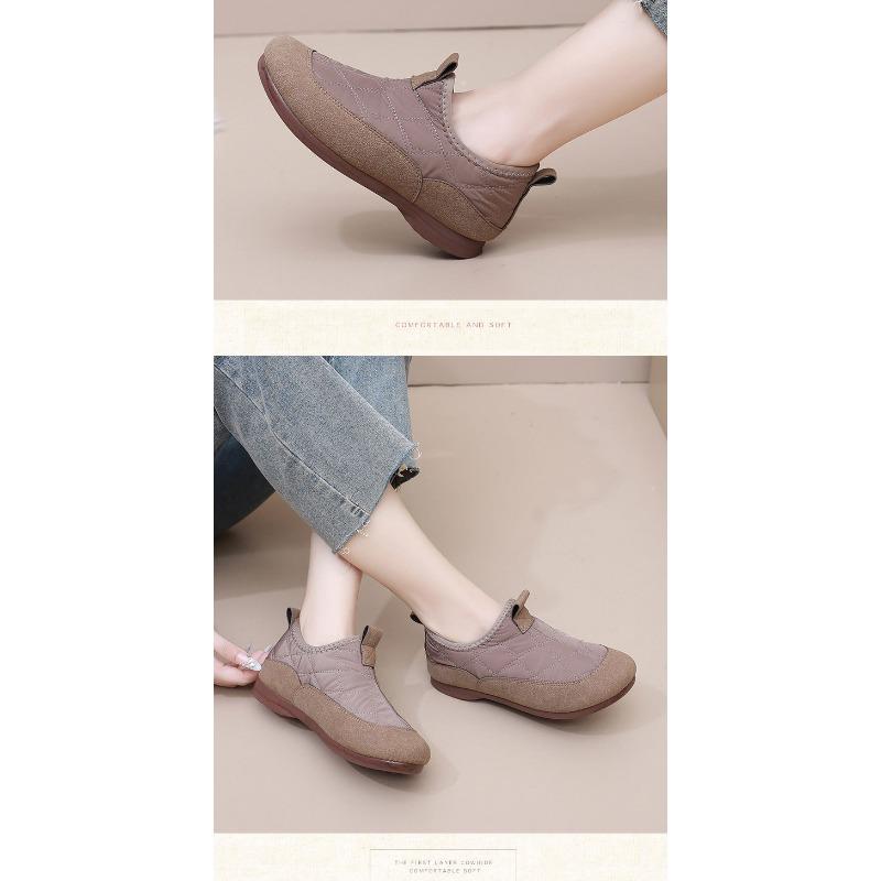 Women's Slip-On Loafers, Cozy Faux Fur Lined Winter Shoes with Soft Flexible Sole, Comfortable Memory Foam Casual Driving Shoes for Women