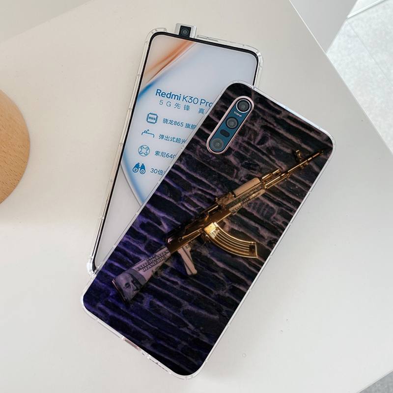 YNDFCNB AK47 Handgun Gun BUllets Phone Case for Samsung S21 A10 for Redmi Note 7 9 for Huawei P30Pro Honor 8X 10i Cover
