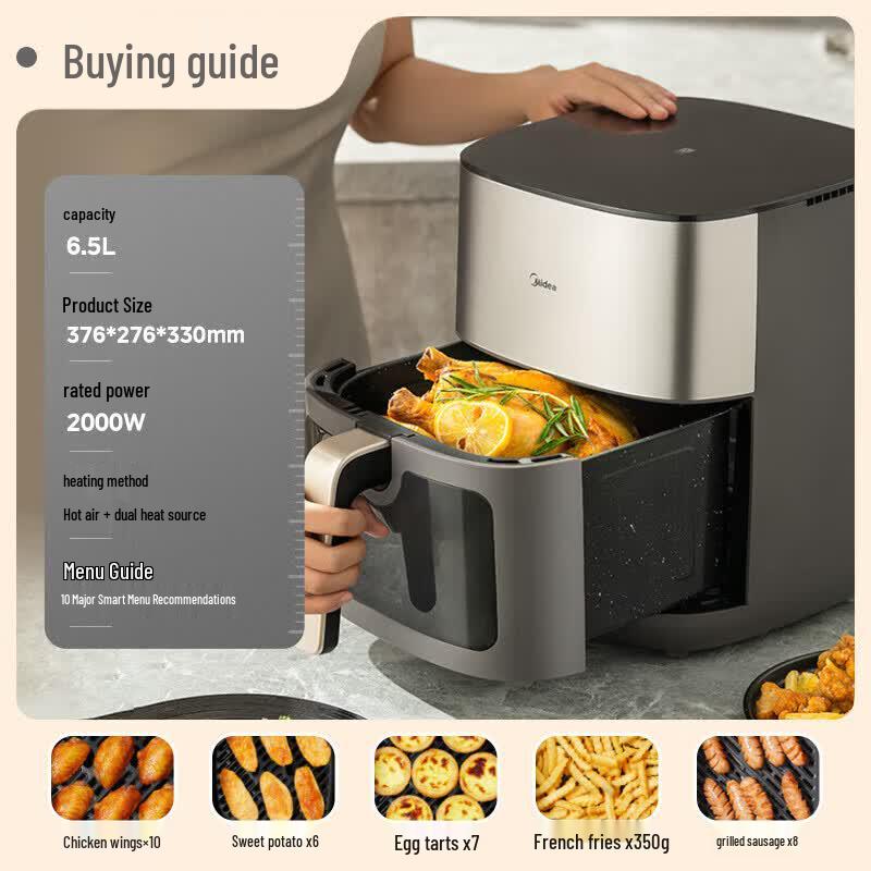 Midea Grill Air Fryer with Visible Window CN plug (adapter included)