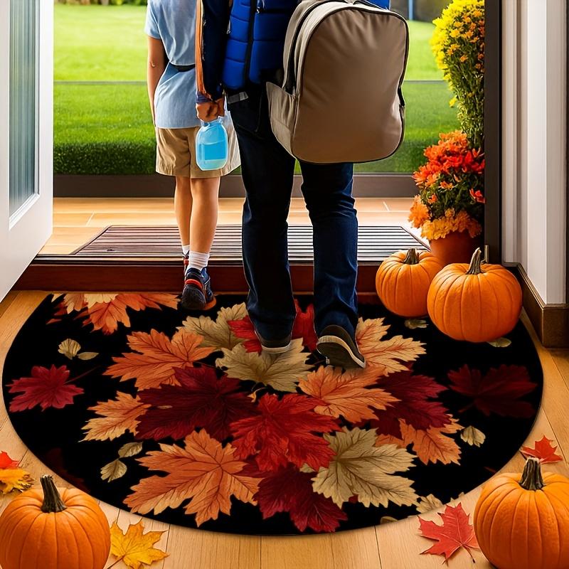 Autumn Door Mat - Non-Slip Half-Round Floor Mat  Durable Polyester Door Mat for Home Decoration, Door Mats for Home