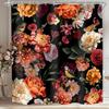 Blooming Cat Shower Curtain-Cute Kitten On Vibrant Floral Background, Cheerful Bathroom Decorative Shower Curtain