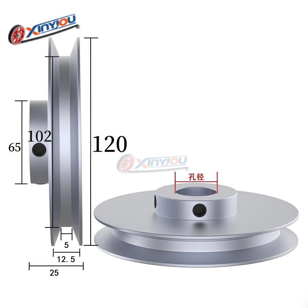 PU round belt pulley 10mm round belt single groove V-O belt pulley aluminum alloy motor single spindle transmission wheel