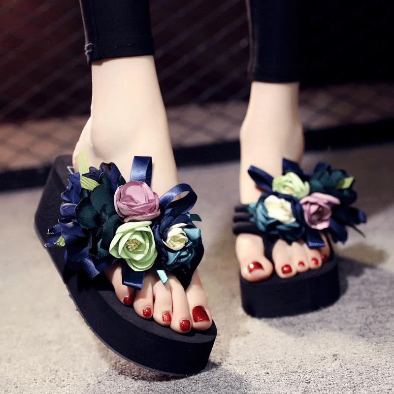 

Shine Jiao Women s Summer Thick Sole Non-Slip Beach Flip-Flops 38