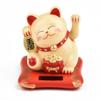 1pc Solar Powered Maneki Neko Lucky Cat Welcoming Chinese Lucky Cat Waving Hand Beckoning Fortune Cat Figurines For Home Decor