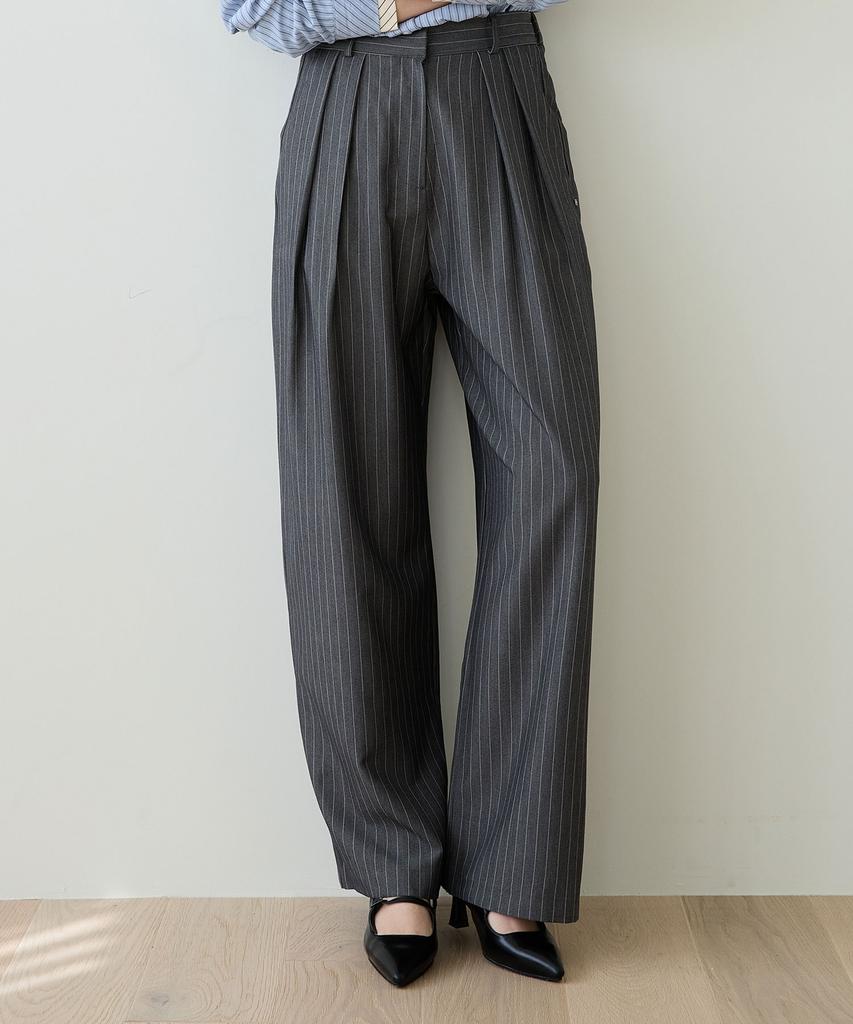 Hillioteu Classy Stripe Slacks_Charcoal