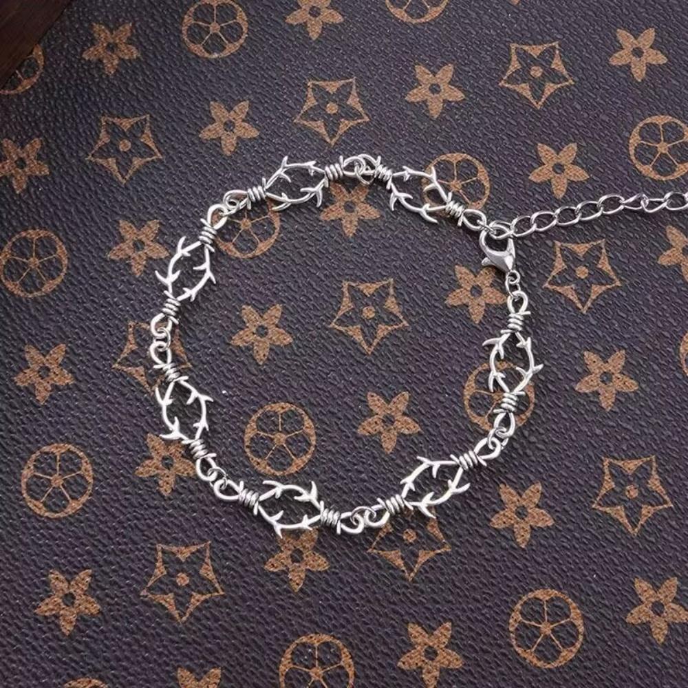 Neues kleines Dornen Eisen Unisex Armband für Damen, Hip Hop Gothic Punk Stil, Stacheldraht Kleiner Dorn Armband Halskette Geschenk
