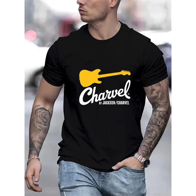 European Size Black T-Shirt for Featuring The Charvel Guitar Logo by Jackson/Charvel, Perfect Casual Wear for Music Enthusiasts And Rock Aficionados S чёрный