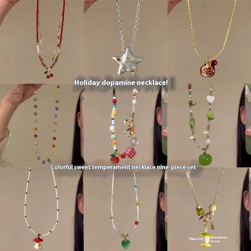 1 Piece Summer Sweet Women Choker Collarbone Chain  Pearl Fringe Necklace Luxury Minimalist Accessories