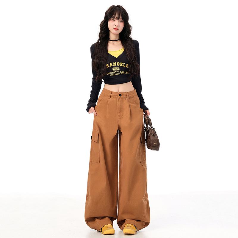 Women's Wide-Leg Jeans – New Autumn Design, Multi-Pocket, Loose Fit, Casual Workwear