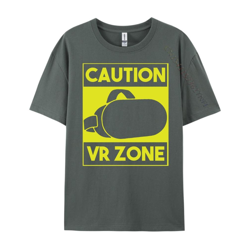 Caution Vr Zone Vr Gaming Virtual Reality Gamer Oversized T Shirt Brand Clothing Tshirt Funny Camiseta