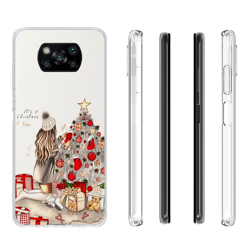 Christmas Girls Tree Gift Phone Case For Xiaomi Poco X7 X6 X5 Pro F7 Ultra Redmi 15C 15 13C 13 12C 12 10 10A 10C 9 9A 9C 9T Cove