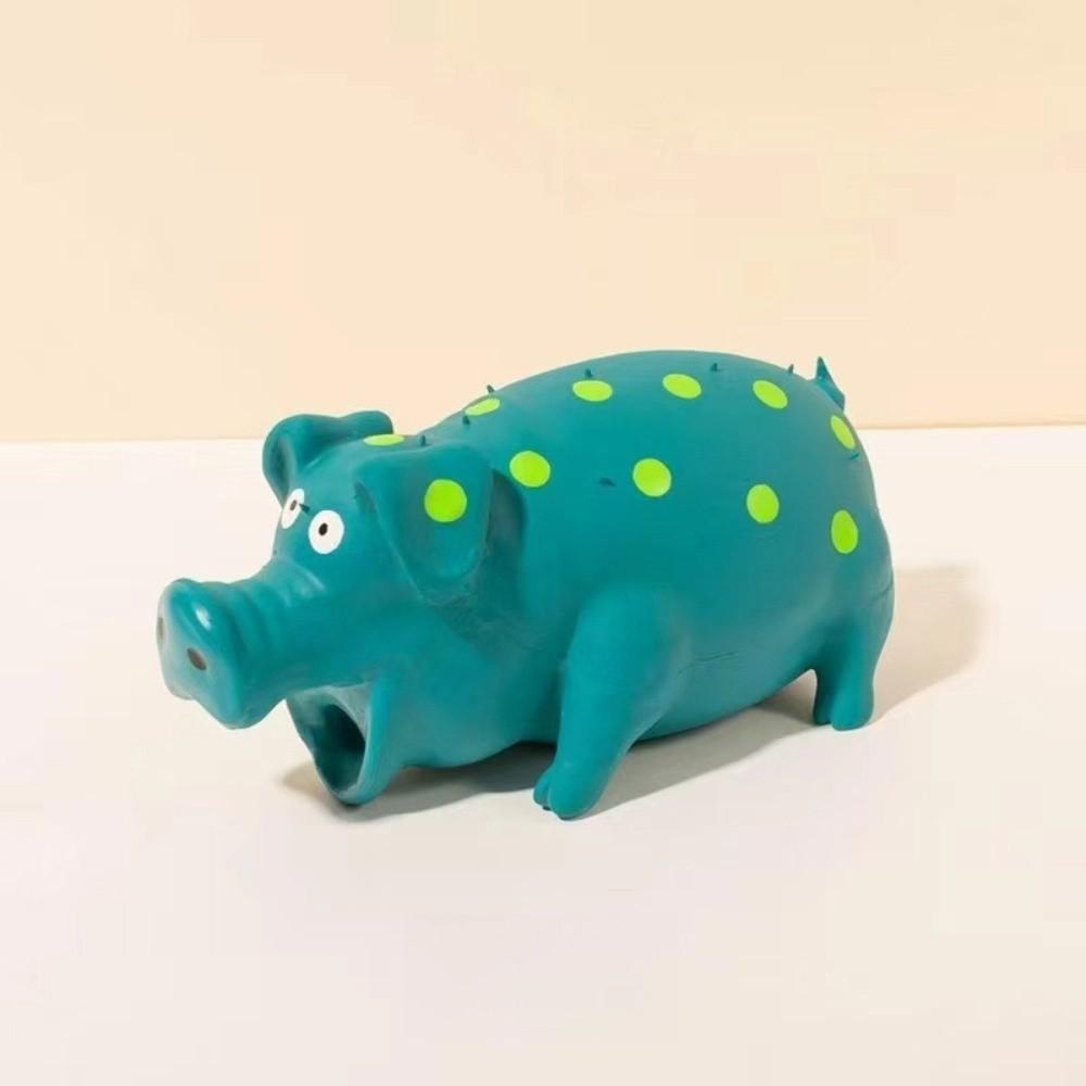 

Хрюкающий поросенок пищалка Прочная игрушка для самостоятельной игры Латексные жевательные игрушки для собак Мягкий латекс со звуком пищалки Игрушка для сжимания для собак Домашние животные играют синий