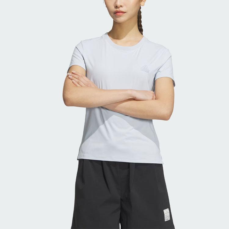 Adidas Cool Feeling Slim Fit Sports Casual T-Shirt Women Tops Light-Blue JD5260