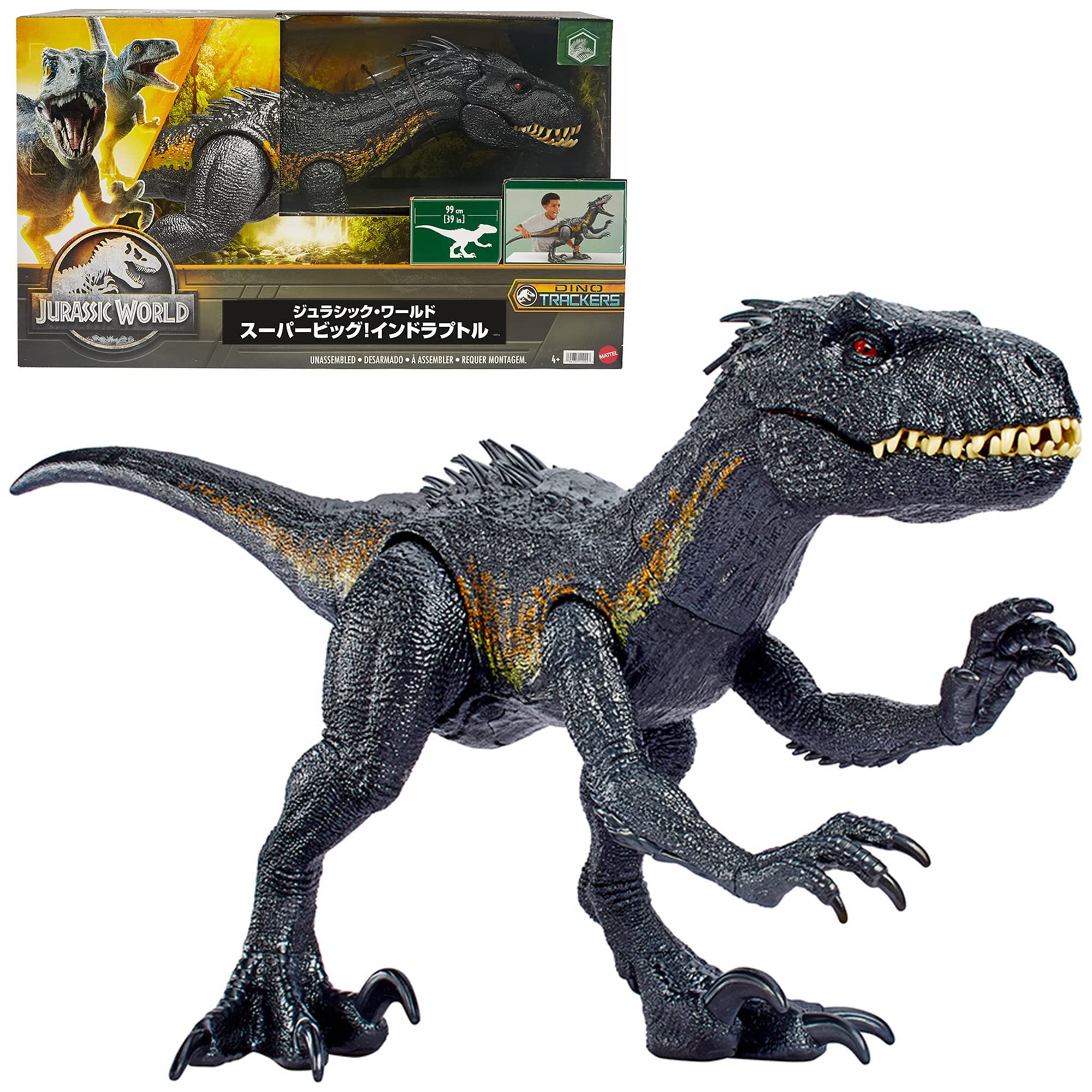 

Mattel Мир Юрского периода Супер Большой Индораптор [Общая длина: приблизительно. 99см] [Возраст 4 года и старше] HKY14
