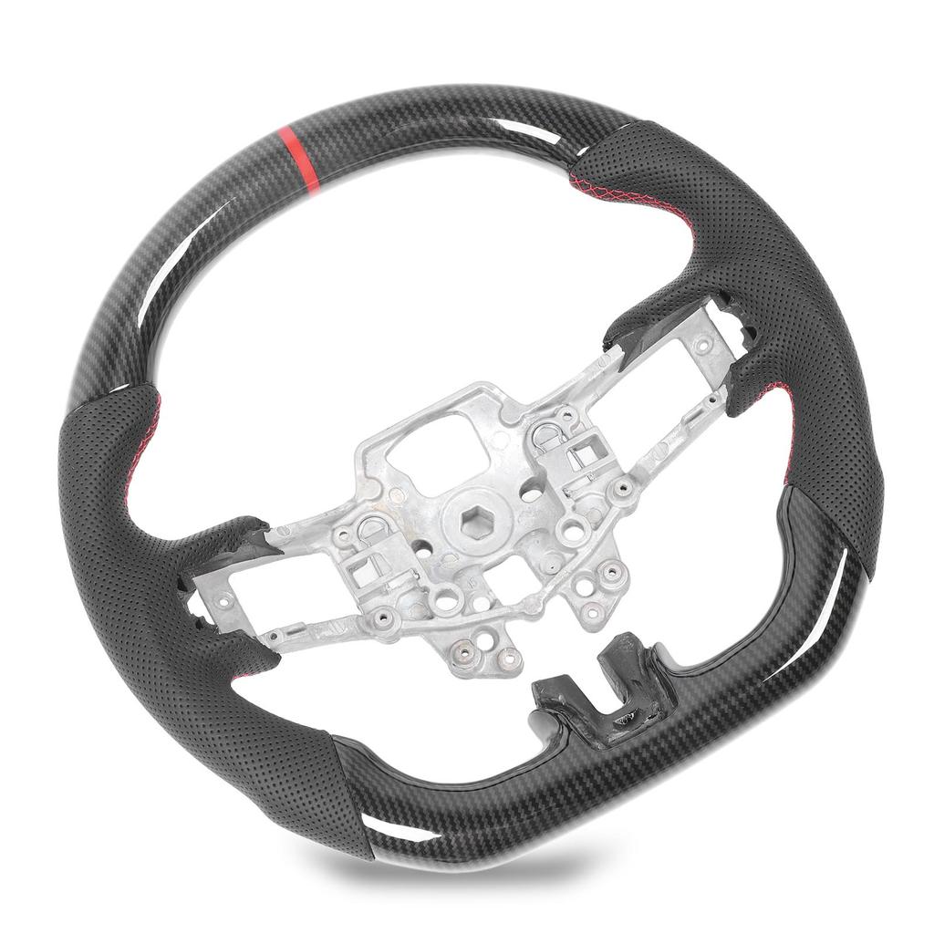 Hydro Dip Carbon Fiber Look Steering Wheel Perforated Leather For Mustang V6 EcoBoost GT Shelby 2015‑2017