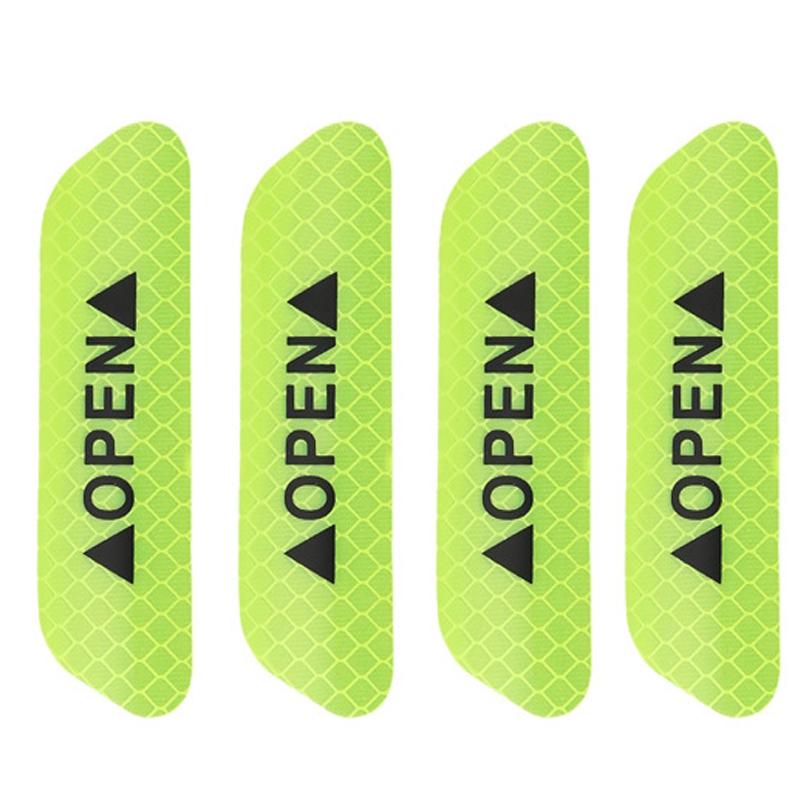 

4Pcs Reflective Car Door Sticker Safety Opening Warning Reflector Tape Decal Auto Car Accessories Exterior Interior Reflector