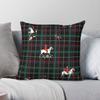 Jagd Damen Tartan Quadrat Kissenbezug Polyester Leinen Samt Kreativ Reißverschluss Dekor Bettkissen Hülle