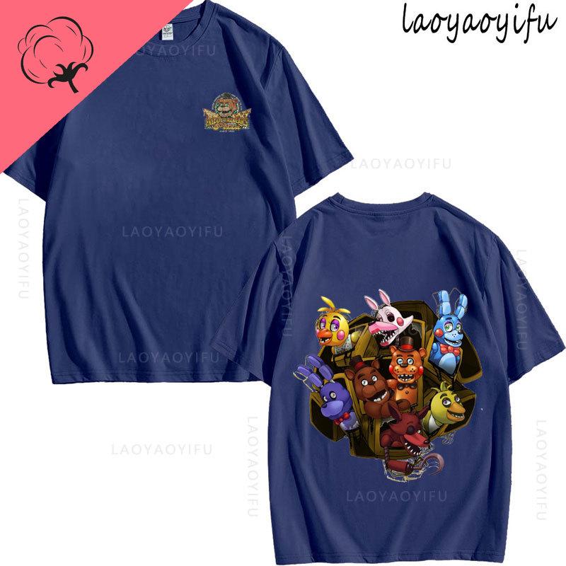 Five Nights At Freddys Theme 100Cotton Printed Fashion Mens Womens Fashion Summer TShirt Shortsleev High Quality Oneck