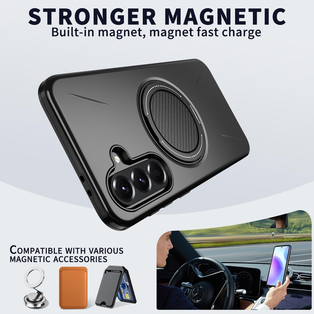Metal Ring Stand Matte Case for Samsung Galaxy A17 5G A16 A56 A36 A26 A55 A35 A15 A14 S25 FE S24 Ultra S23 Plus Anti-Scratch