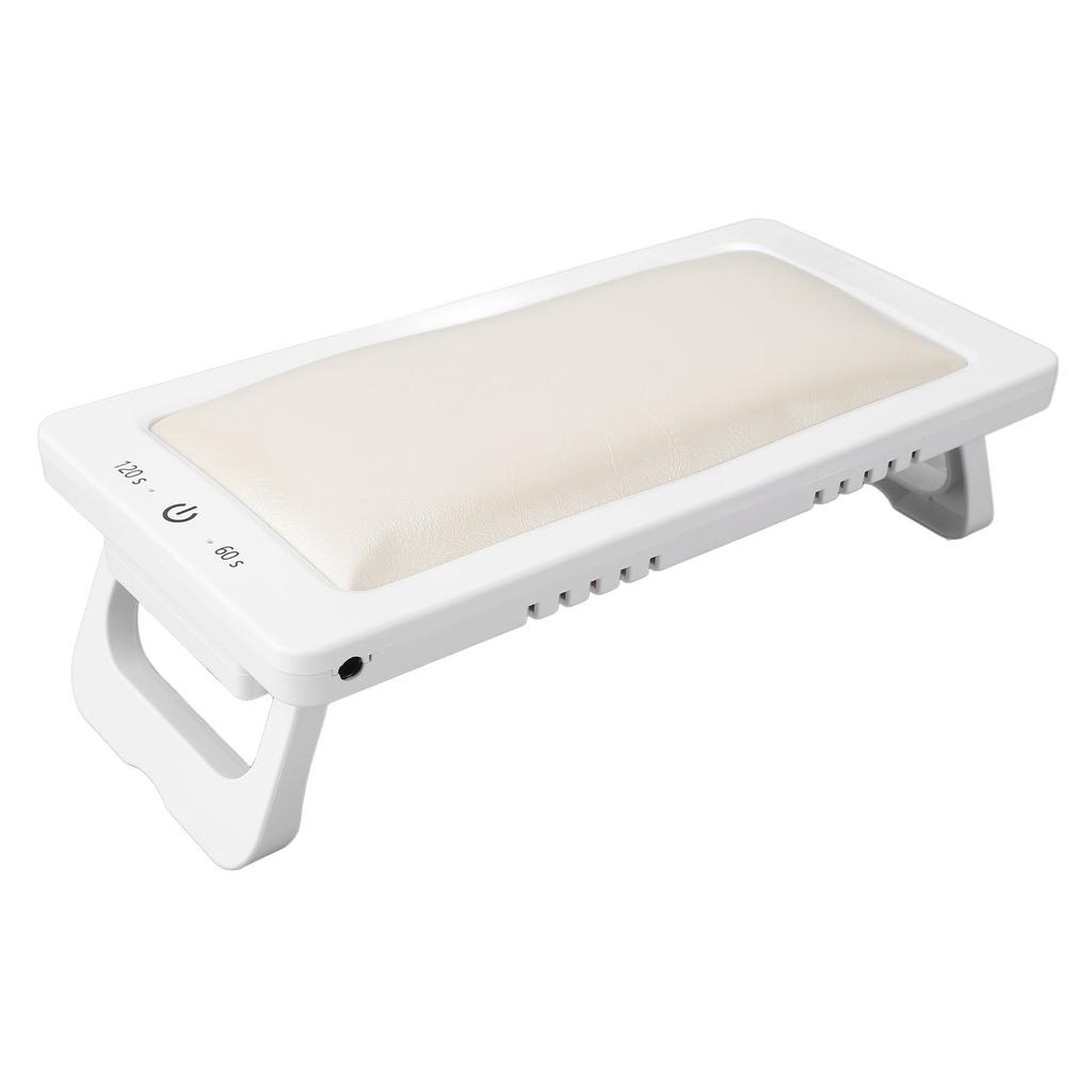 Foldable Nail Gel Dryer 27pcs Light Chips 2 Timing PU Leather Hand Pillow Nail Polish Curing Lamp White