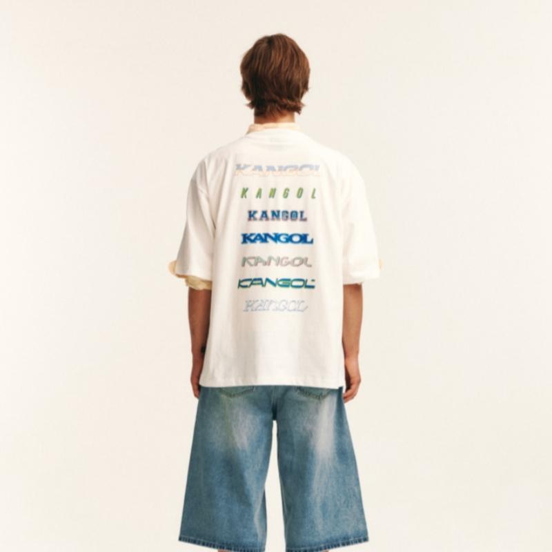 Kangol ShorT Sleeve T shirT 2777 Off whiTe