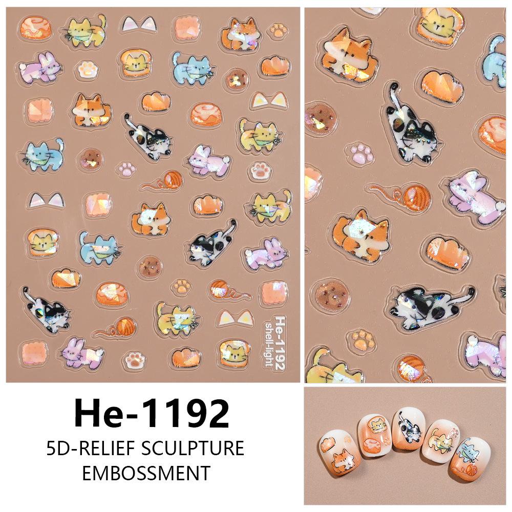 Redanco 5D Cartoon Cat Cookie Nail Art Stickers (He-1192)