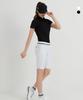 Duvic Women'S Bermuda Color Block Slim Fit Knee-Length Pants Dc2Wpt002