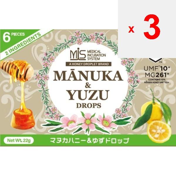 Wakasho HONEY JAPAN Manuka Honey & Yuzu Drops 22g (6 pcs)No Sugar or Syrup Is Used, Only Honey Is H No Sugar or Syrup Is Used, Only Honey Is Hardened