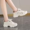 Fashion CRLAYDK Fashion Womens Walking Shoes Platform Chunky Walking Sneakers Lace Up Casual Leather Running Ladies Sports Tennis