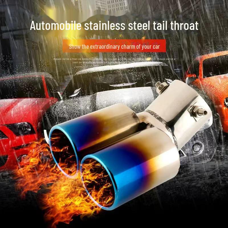 Stainless Steel Muffler Exhaust Cover for Car Tail Throat Modification - Single/Double Exhaust Pipe Decoration