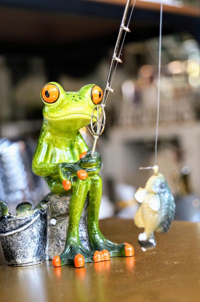 Sitting Angler Frog Figurine