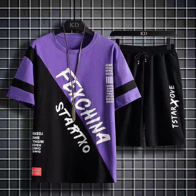 

Костюмы для мужчин Летняя мужская одежда Модные спортивные костюмы Повседневные футболка и шорты Ice Silk Баскетбольный комплект Спортивная одежда Трендовые мужские комплекты XL