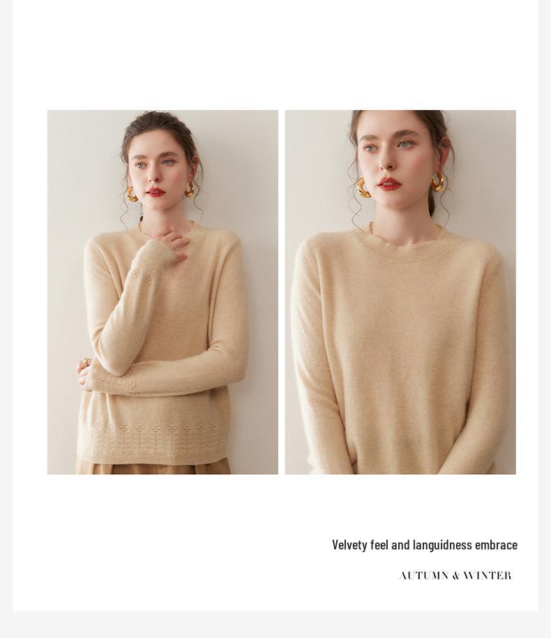 2025 Autumn-Winter Women's Cashmere Round Neck Pullover Sweater