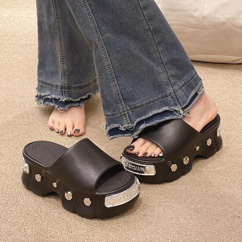 Fashion Summer Ins Women's Men Large Size Thick Bottom Sandals Couples Letter Casual Slippers Unisex Adult Beach Shoes Size 35-40