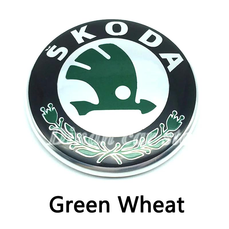 1pcs 80mm 90mm For Car Front Head Hood Rear Trunk Skoda Octavia Superb MK2 Fabia Yeti Rapid Roomster Badge Emblem Logo Sticker