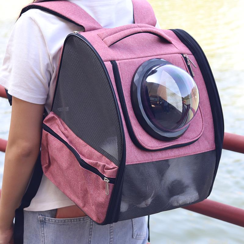 Breathable Transparent Cat Backpack with Detachable Double-Shoulder Design