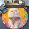 Magical Cat Round Area Rug,Carpet Rug for Living Room Bedroom Sofa Playroom Decor,Non-slip Floor Mat