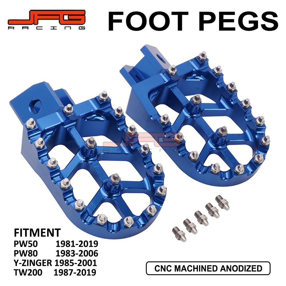 CNC Aluminum Non-Slip Foot Pegs with Spikes for PW50/80 TW200 Off-Road Motorcycles