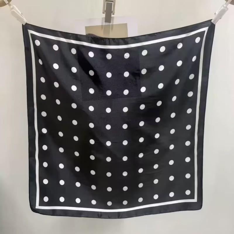 70x70cm Lightweight Cotton Silk Square Scarf With Boho Floral Print Breathable Neck Wrap Women
