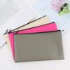 Faux Leather Pencil Pouch Zippered Money Cash Pen Case Secure Zipper Wallet Bank Bag For Coins Bills Invoices Cosmetics Bag