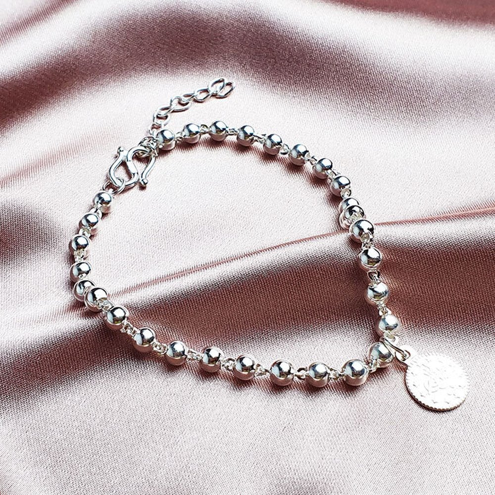

925 Silver Coin Silver Ball Bracelet