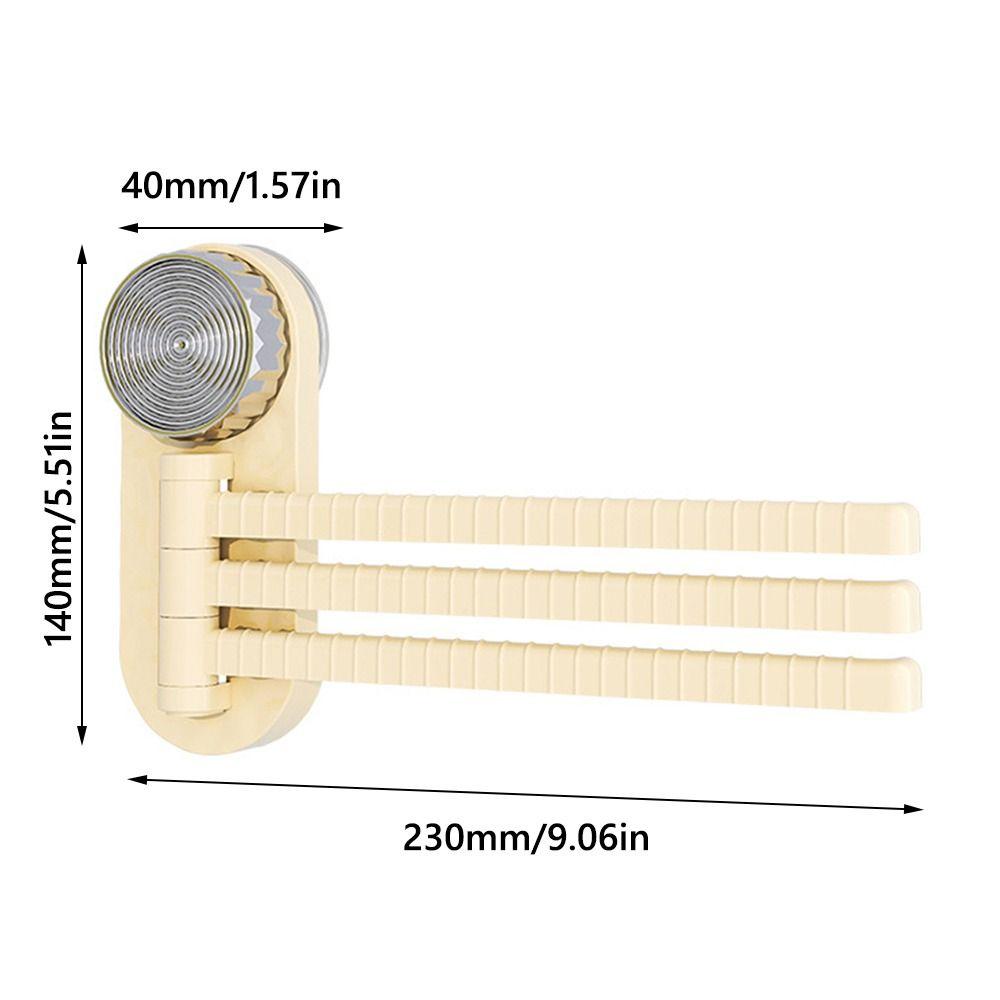 New Suction Cup Towel Rack Wall-mounted Traceless Rotatable Towel Holder Strong Row 3-Bar Towel Hanger