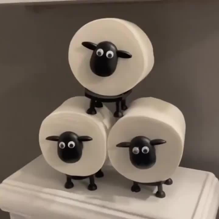 2/3pcs 3D Printed Cute Lamb Tissue Holder, Very Adorable Bathroom Tissue Rack, Suitable for Valentine's Day, Halloween and Other Holidays