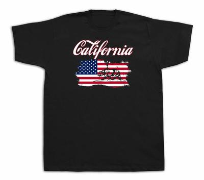 California Flag Souvenir Tourist Spots City Sites T Shirt Funny Casual Tee
