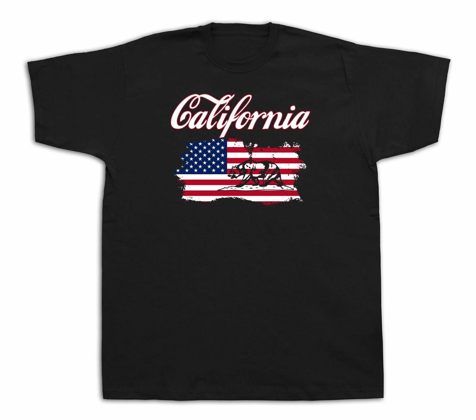 California Flag souvenir tourist spots city sites t shirt funny casual tee S