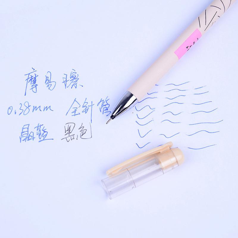 0.38mm Kawaii Heart Dots Erasable Pen Magic Ballpoint Pen Blue Black Ink Pen Student Stationery