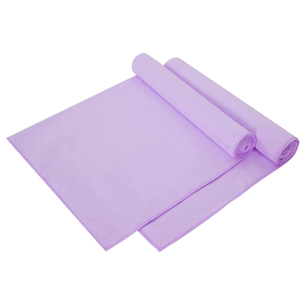 Sports Towels 2 pcs Purple 140 x 70 cm Polyester and Polyamide
