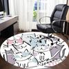1pc Cat Family Office Round Area Rug, Indoor Mat Suitable ForOffice, Under Office Chairs Bedroom Living Room Home Decor, Room Decot196