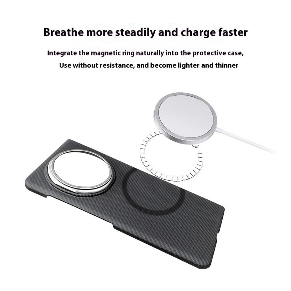 For Honor Magic V5 5G Magnetic Case Aramid Fiber 600D Fine Texture Phone Cover with Front Frame